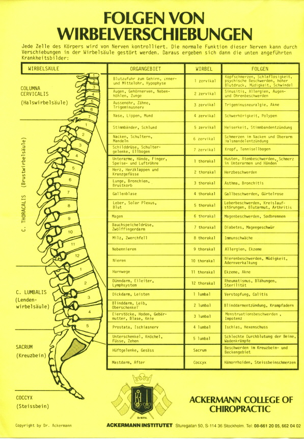 Wirbelsulen-Karte nach Ackermann